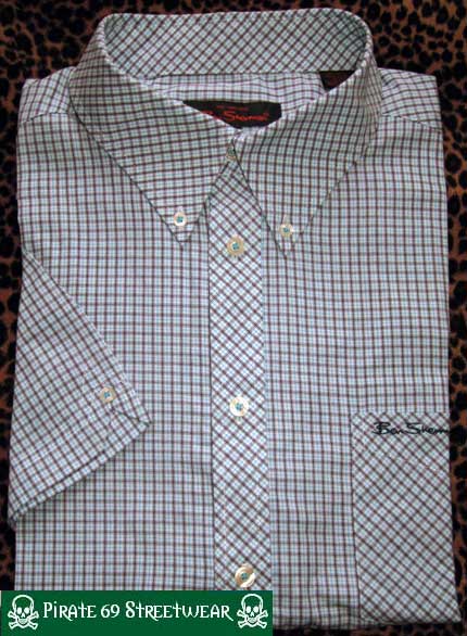 New Ben Sherman short sleeve shirt, size XL, SlimFit. White aqua and ...