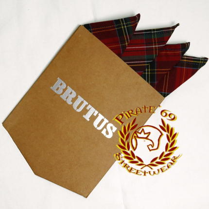 Brutus Traditional Red Tartan Shirt handkerchief
