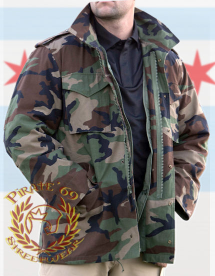 New M-65 Woodland Camo Jacket, features a water repellent poly/cotton ...