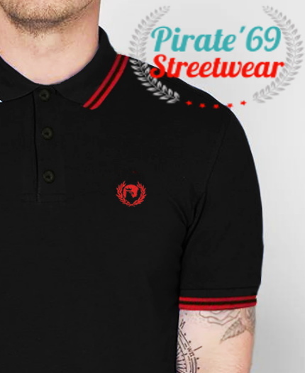 Details about   Men's Skin Head A Way Of Life Tipped Polo Shirt With Embroidered Logo.Two-Tone 