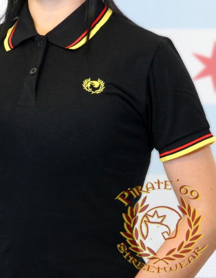 Pirate 69 Hawk Wreath Girl Twin Tipped Polo Shirt Pirate 69 Hawk Wreath Girl Twin Tipped Polo Shirt