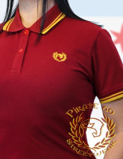 Pirate 69 Hawk Wreath Girl Twin Tipped Polo Shirt Pirate 69 Hawk Wreath Girl Twin Tipped Polo Shirt
